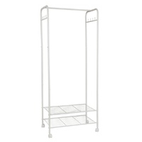 P&P 2-Tier Rolling Clothing Garment Rack Organiser