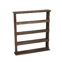 P&P 4 Tier Rustic Wood Spice Rack Wall Mounted Kitchen Shelves