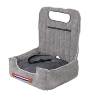 P&P Large Cozy Dog Car Booster Cushion Pet Travel Bed Adjustable Strap
