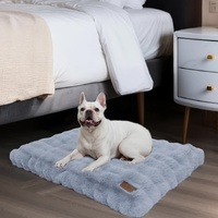 P&P Large Grey Plush Pet Bed Non-Slip Base Removable Cover