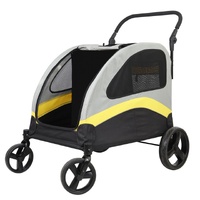 P&P Two Dog Stroller Pet Travel Carrier Foldable with Divider