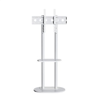 Minimalist Marble Textured Floor Tv Stand 32"-75" Strong Steel Tv Bracket Stable