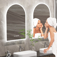 P&P Arch Dimmable LED Bathroom Vanity Mirror Anti-Fog Date Display