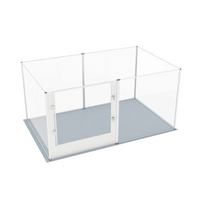 P&P 6 Panel Acrylic Dog Playpen Whelping Box Lock Door