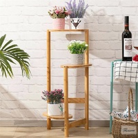 P&P 3-Tier Brown Bamboo Plant Stand Bonsai Holder