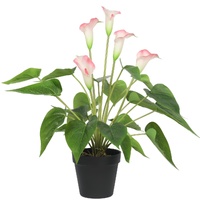 Artificial White & Pink Peace Lily / Calla Lily Plant 50cm