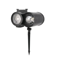 Ground Insert  Outdoor Waterproof Lawn Dual-Tube Projection Light - LED Halloween & Christmas Dynamic Water Ripple Animation, Replaceable 12 Slides, S