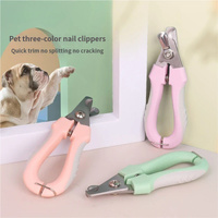 3 PCS (Purple+ Pink+ Green)Professional Pet Nail Clippers for Dogs and Cats - Sharp Stainless Steel Blades with Safety Guard and Anti-Splash Baffle - 