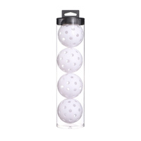 2 Tubes White Outdoor Pickleball Balls 4-Pack - Durable 40-Hole Design with Carry Tube(8 balls in total)