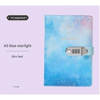 A5 Tie-Dye Journal with Combination Lock - 240 Pages, Soft Touch Cover Diary(Blue)
