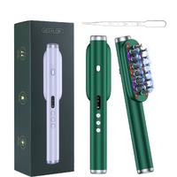 Green Vibrating Scalp Massager Comb - LED Therapy & Oil Infuser for Hair Growth