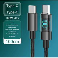 1 Meter Type-C To Type-C 4-Piece Set 1m 100W Super Fast Charge Transparent Aluminum Shell Digital Display Data Cable - Dual-Head Type-C Fast Charge Ca