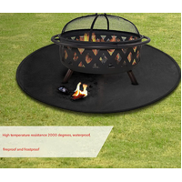 30-Inch Black Fireproof Mat for Fire Pit and BBQ - Silicone Coated