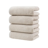 Khaki Plush Cotton Hand Towel Set (4-Pack) - Ultra Soft, Absorbent & Quick-Drying Face Towels for Bathroom