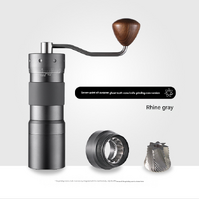 Grey Premium 7-Star Manual Coffee Grinder - Portable Bean Mil(R50pro)