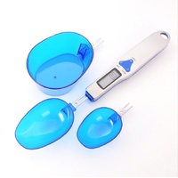 Blue High Precision Digital Spoon Scale - Electronic Measuring Scoop with 3 Heads for Kitchen & Baking(300g)