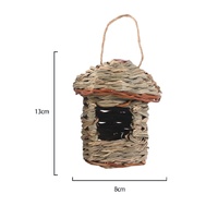 3-Piece Handcrafted Natural Grass Bird Nest - Eco-Friendly Pet Garden Decor(13*8cm)