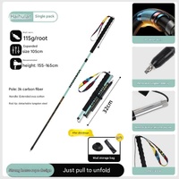 Ultralight Carbon Fiber Foldable Trail Running & Hiking Pole(blue Recommended height range 155-165cm)