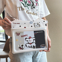 2 Pcs Cartoon Dog Pattern On White Background Cute Floating Waterproof Pouch - Touch-Sensitive Screen & Adjustable Strap