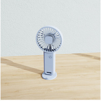 2-PCS Blue Portable USB Rechargeable Mini Handheld Fan with Desktop Base & Phone Stand - 3-Speed Quiet Operation