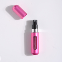 5-Pcs Rose red 5ml Refillable Perfume Atomizer Portable Bottom Fill Travel Spray Bottle for Fragrance and Aftershave Australian Travel Essential