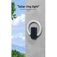 Solar Outdoor Wall Light RGB Color Changing & Warm White - Modern Circular LED Fence Lamp with Type-C USB Charging & Waterproof for Garden & Patio