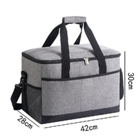 Large 35L Insulated Cooler Bag Soft Sided Leakproof Thermal Tote for Camping Beach Picnic BBQ Heavy Duty Grocery Carrier Grey