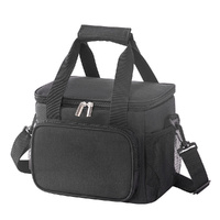 Small Insulated Lunch Bag 10L Cooler Tote Box with Shoulder Strap Leakproof Thermal Meal Prep Carrier for Work School Picnic Black