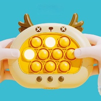 Electronic Fast Push Pop Game - Brown Deer Fidget Console with Lights & Sound - 4 Modes Memory & Speed Challenge - Interactive Sensory Toy for Kids 3+