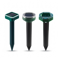 3PCS Solar Sonic Snake & Rodent Repeller Stakes - Mixed Set (Square, Round & Octagonal) - Outdoor Waterproof Ground Vibration Pest Control for Garden 