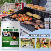 100x100 CM Outdoor Fire Pit Mat and Grill Pad - Up to 500°C Resistant Square Deck Protector for Barbecues, Fire Pits & Smokers