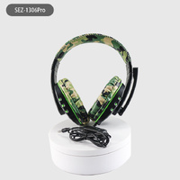 Camouflage Green Over-Ear Wired Gaming Headset with Microphone - Direct Plug-in E-Sports Headphones for PC, Console & Mobile Gaming