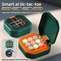 2 Pack Green AI Tic-Tac-Toe Handheld Game Electronic Logic Training Machine with 9 Game Modes and Light-up Buttons for Kids Age 3+ Australian Home Tra
