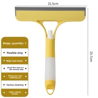 2-PCS Yellow 3-in-1 Window Squeegee with Built-in Spray Bottle and TPR Scraper for Glass and Car Windshields Professional Multi-Purpose Local Cleaning