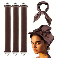 Coffee color Heatless Hair Curler 2 Pack with Satin Scarf and Soft Sponge Rollers for Overnight Big Waves Damage-Free Styling Solution for Local Profe