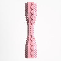 2-Pack Pink Hexagonal Pet Chew Toy – Durable Rubber Dog & Cat Teething Stick for Dental Care, Biting Relief and Mental Stimulation