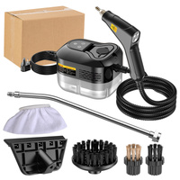 Black 1500W High Pressure Steam Cleaner with Digital Display (3.5 BAR) - 1.2L Heavy Duty Steamer for Kitchen Grease, Grout, Car Detailing & Upholstery