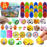 24 PCS Easter Eggs with Toy Fillers - Surprise Plastic Eggs & Mini Toys Set - Ideal for Kids Egg Hunt & Party Favours