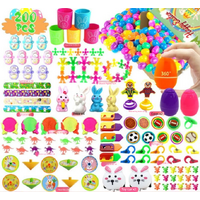 200 PCS Easter Eggs with 200 Toy Fillers - Mega Bulk Party Set - Plastic Shells & Assorted Mini Prizes - Ideal for Community Events & School Fundraise