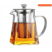1300ml Extra Large Heat Resistant Glass Teapot with 304 Stainless Steel Infuser Thickened Base Loose Leaf Tea Maker