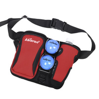 Red Professional Park Golf Waist Bag - Multi-Functional Accessory Organizer for Dual Ball Storage & Water Bottle Holder