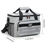 Grey Versatile Large-Capacity Picnic Insulated Bag - Detachable Shoulder Strap & Ice Pack