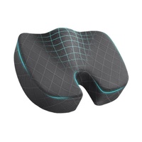 Dark Grey Memory Foam Seat Cushion – Ergonomic Support for Office, Car, Wheelchair, and Home Use