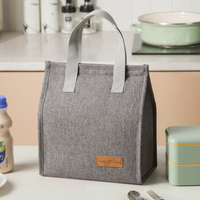 2-Piece Grey Vertical Lunch Tote Set – Compact Insulated Meal Bag with Large Capacity and Durable Handle for Daily Use