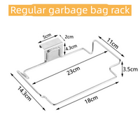 Stainless Steel Over-Cabinet Trash Bag Holder with Curved Ear Hook  - Heavy Duty Hanging Waste Bag Support for Home & Office