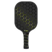 Black and Yellow Fiberglass Pickleball Paddle - 220g Lightweight Racket with Breathable PU Comfort Grip and Oversized Sweet Spot for Outdoor Play