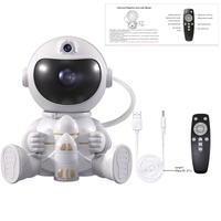 USB Powered Astronaut Nebula Projector & Starry Night Ambient Light with Space Shuttle Accents - 8 Nebula Effects, 360° Rotating Head & Remote Control