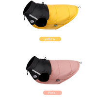2-Pack (Pink + Yellow) —M Size  — Warm, Thickened Winter Dog Coat / Pet Clothing — Waterproof Winter Dog Vest — Reflective Safety Design (Leash Compat
