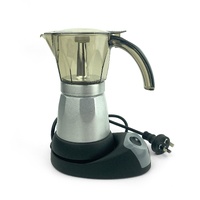 oz goodlife Silver Electric Moka Coffee Maker 6 Cup Espresso