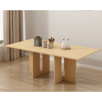 Ever Smile Furniture Oak Melamine 6 Seater Dining Table